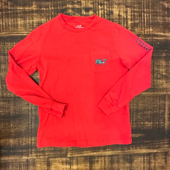 Vineyard Vines Kids Red Long Sleeve Shirt- Like New - Picture 3 of 3